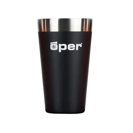 Copo Térmico Óper 473ml - Preto - Aço Inox Isolamento Vácuo