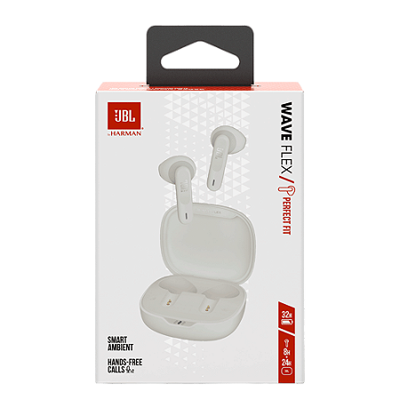 Fone de Ouvido Bluetooth JBL Wave Flex - JBLWFLEX Branco