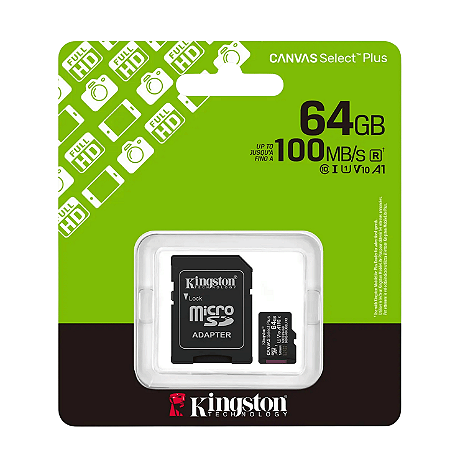 Cartão de Memória MicroSD Kingston Canvas Select Plus - 64GB