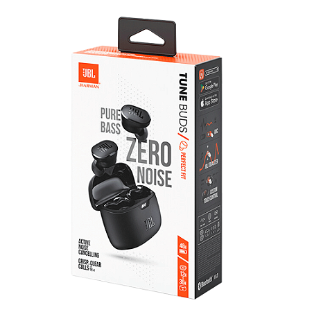 Fone JBL Tune Buds Bluetooth, True Wireless, Cancelamento de Ruído, Preto