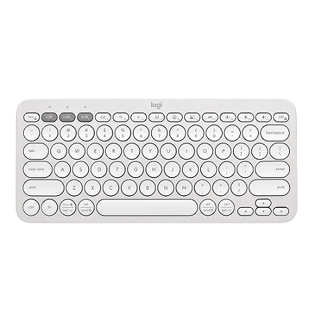 Teclado Logitech Pebble Keys 2 K380S Sem Fio, Bluetooth - Branco