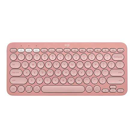Teclado Logitech Peble Keys 2 K380S Sem Fio, Bluetooth Rosê