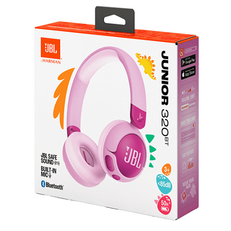 Headphone JBL Junior 320BT, Safe Sound Roxo
