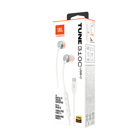 Fone de Ouvido JBL TUNE 310, USB-C Branco