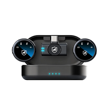 Microfone de Lapela Magnética Sem Fio com Redução de Ruído - Armor - Gshield - Preto