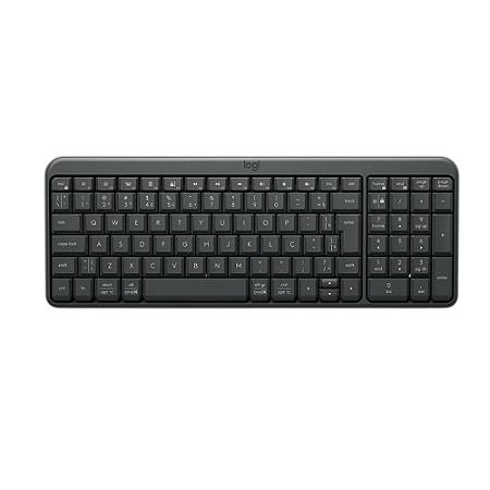 Teclado Logitech K250, sem fio Bluetooth, Compacto com Teclado Numérico, Layout ABNT2 Grafite