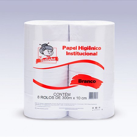 Papel Higiênico Institucional Branco 8x300mt Vó Tudinha