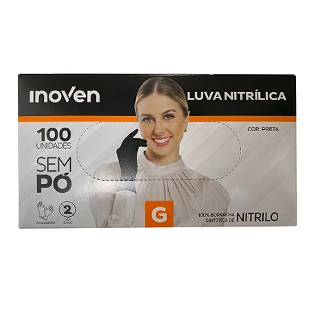 Luvas Nitrilica Sem Pó Inoven cx c/100 Unidades