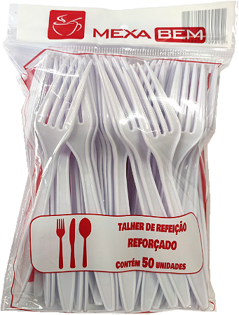Garfos Descartáveis Refeição Branco Mexabem cx 20x50 unidades (1.000Uni)