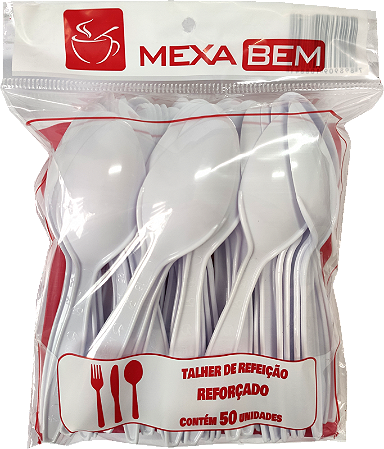 Colheres Refeição Mexabem Branca cx 20x50uni (1.000Uni)