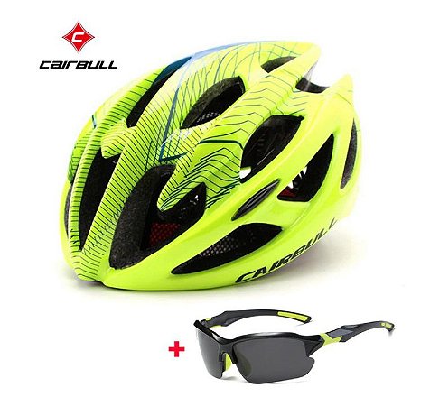 Capacete Ciclismo MTB ou SPEED Verde + Óculos Cairbull - Bravox BikeShop