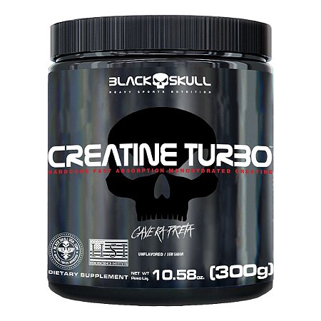Creatine Turbo 300g - Caveira Preta Black Skull