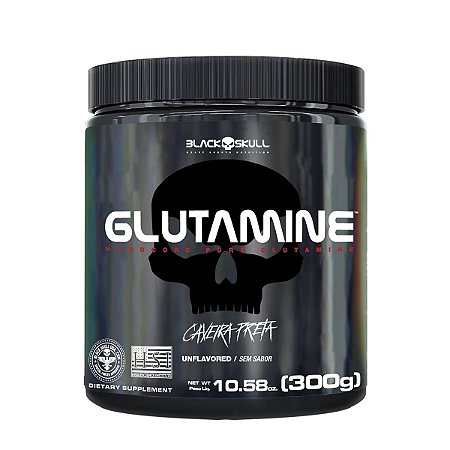 Glutamina 300g Glutamine Caveira Preta - Black Skull