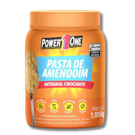 Pasta de Amendoim Power One Integral 1,005kg - Crocante
