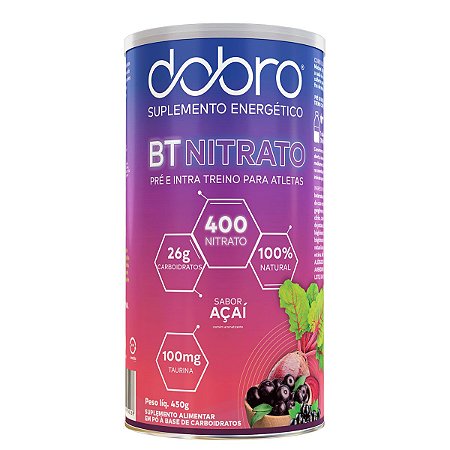 BT Nitrato Carboidrato Em Pó 450g 100% Vegano - Dobro