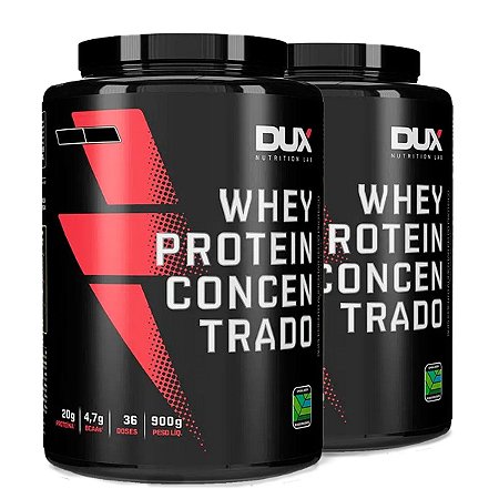 Kit 2x Whey Protein Concentrado 900g Sabores - Dux Nutrition