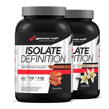 Kit 2x Isolate Definition 900g Sabores - Bodyaction