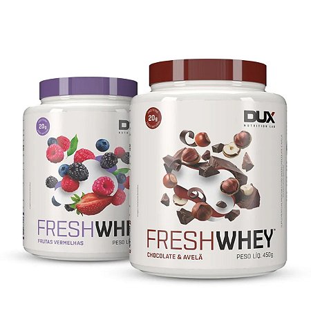 Kit 2x Fresh Whey Protein 3W 450g Sabores - Dux Nutrition