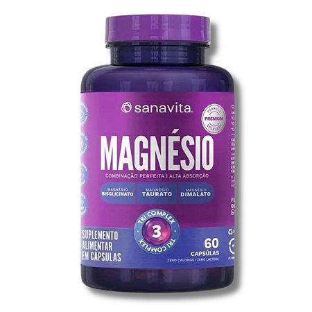 Magnésio Tri Complex Premium Neuromuscular 60 Caps Sanavita