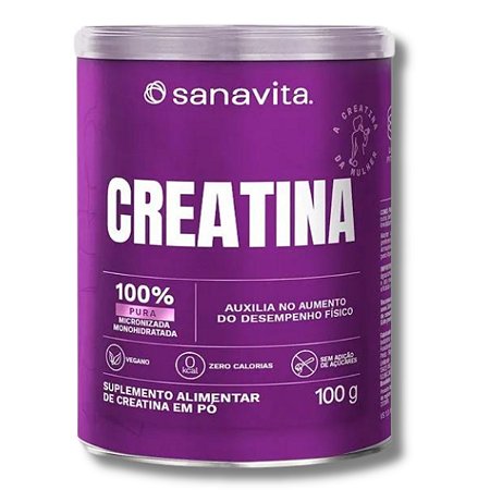 Creatina Monohidratada e Micronizada 100% Pura 100g Sanavita