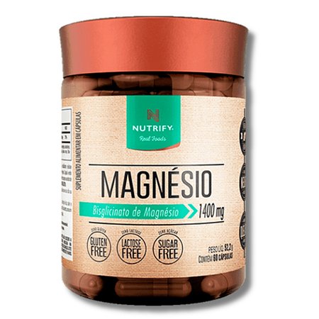 Magnésio 1400mg Vegano 60 Cápsulas Sem Sabor - Nutrify
