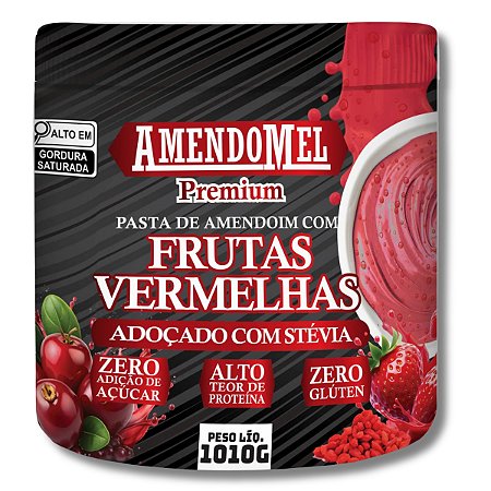 Pasta de Amendoim Frutas Vermelhas Premium 1010g Amendomel