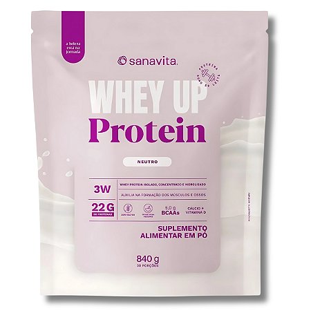 Whey Up Protein 3W Refil 840g - Sabor Neutro - Sanavita