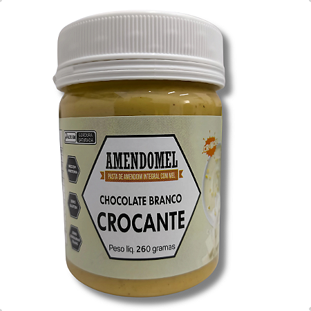 Pasta de Amendoim 260g Chocolate Branco Crocante - Amendomel