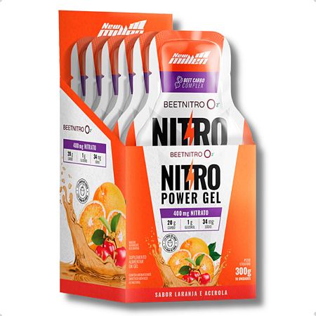 Nitro Power Gel Caixa Com 10un 30g BeetNitro O² - New Millen