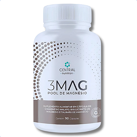 3Mag Magnésio Dimalato Bisglicinato Taurato 90 Cápsulas - Central Nutrition
