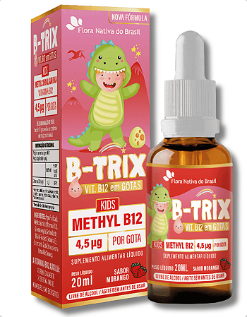 B-Trix Kids Vitamina B12 20ml Morango - Flora Nativa do Brasil