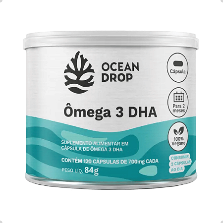 Ômega 3 DHA 700mg Ocean Drop 120 Cáps Alta Pureza