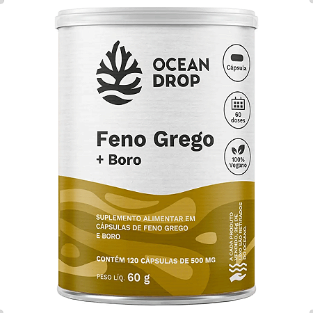 Feno Grego + Boro - 120 cápsulas de 500mg - Ocean Drop