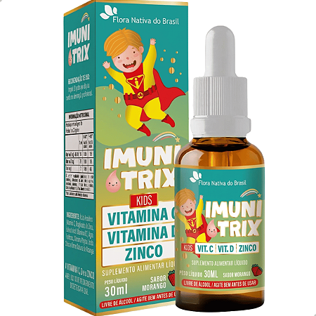 Imunitrix Kids Sabor Morango 30 ml - Flora nativa do Brasil
