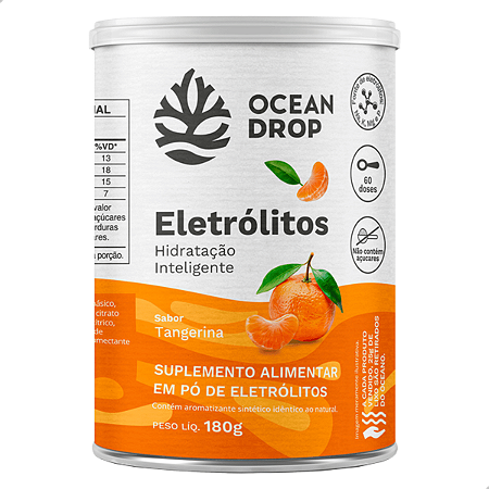 Eletrólitos Em Pó 180g - Sabor Tangerina - Ocean Drop