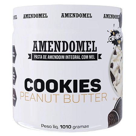 Pasta de Amendoim Amendomel 1kg - Chocolate Branco com Cookies