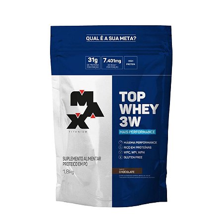 Top Whey Protein 3w 1,8kg - Mais Performance - Max Titanium