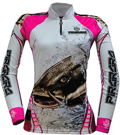 CAMISETA DE PESCA KING BRASIL COM PROTEÇÃO SOLAR UV 50+ (KFF401) - FEMININA