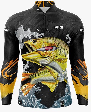 CAMISETA DE PESCA KING BRASIL COM PROTEÇÃO UV 50+ (KFF650N)