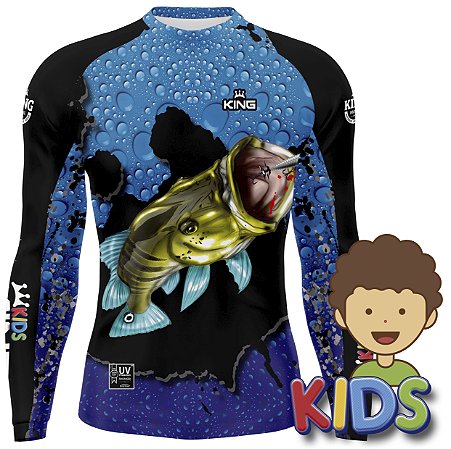 CAMISETA DE PESCA KING BRASIL COM PROTEÇÃO SOLAR UV 50+ (KFF60) - INFANTIL - ANTIGA