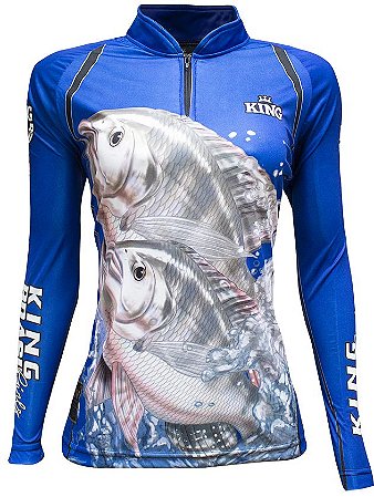 CAMISETA DE PESCA KING BRASIL COM PROTEÇÃO SOLAR UV 50+ (KFF655) 123586  - FEMININA