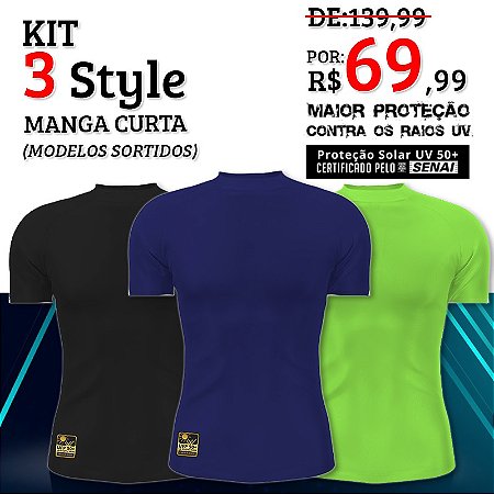 KIT 03 CAMISETAS STYLE LISA MC - SORTIDAS