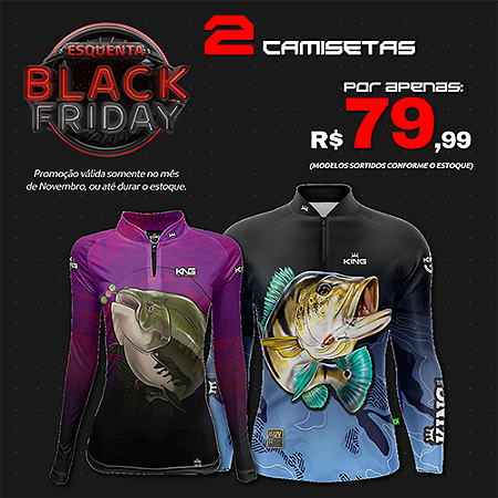 KIT BLACK FRIDAY - 2 CAMISETAS KING BRASIL (SORTIDAS) - PROTEÇÃO UV