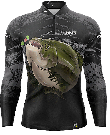 CAMISETA DE PESCA KING BRASIL COM PROTEÇÃO UV 50+ (KFF648N)