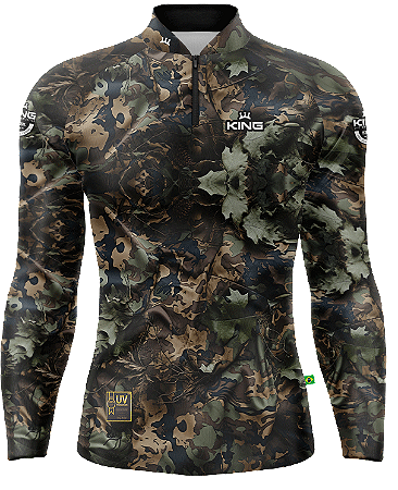 CAMISETA DE PESCA KING BRASIL COM PROTEÇÃO UV 50+ (KFF69N)