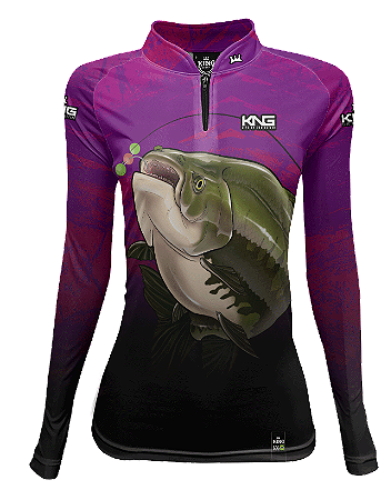 CAMISETA DE PESCA KING BRASIL COM PROTEÇÃO SOLAR UV 50+ (KFF609) - FEMININA