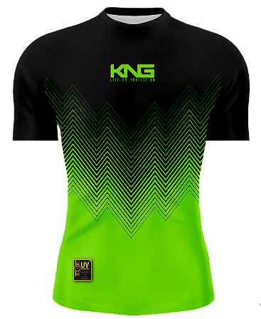 CAMISETA KING BRASIL - MANGA CURTA - GOLA CARECA COM PROTEÇÃO UV 50+ (KG001)