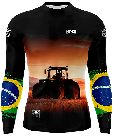 CAMISETA DE PESCA KING BRASIL COM PROTEÇÃO SOLAR UV 50+ (KD00527) AGRO - INFANTIL