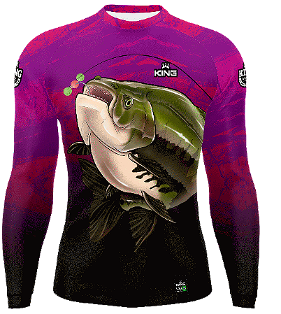CAMISETA DE PESCA KING BRASIL COM PROTEÇÃO SOLAR UV 50+ (KFF609) - (INFANTIL)