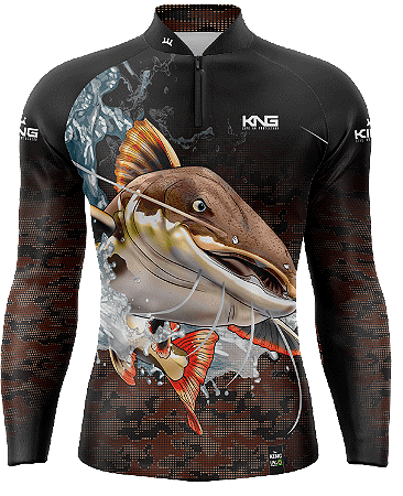 CAMISETA DE PESCA KING BRASIL COM PROTEÇÃO UV 50+ (KFF602N)